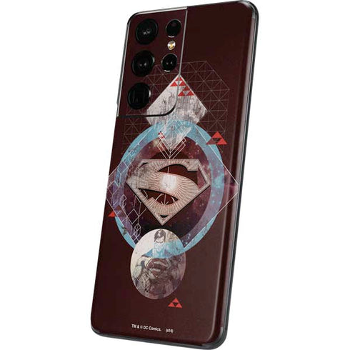 DC Comics Superman Purple Abstract Collage Galaxy S21 Ultra 5G Skin